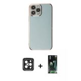 Marsilyan™- İphone 15 Pro Max Kılıf Yankı Serisi - Şeffaf 360 Full Body Arka Koruyucu + Pvd Metal Kamera Lens - Sh