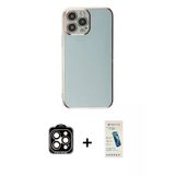 Marsilyan™- İphone 15 Pro Max Kılıf Yankı Serisi - Şeffaf Pasifik Cam Ekran Koruyucu + Pvd Metal Kamera Lens - Tu