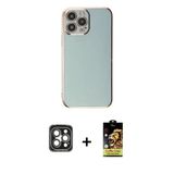 Marsilyan™- İphone 15 Pro Max Kılıf Yankı Serisi - Siyah Buffer Cam Ekran Koruyucu + Pvd Metal Kamera Lens - Gı