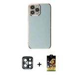 Marsilyan™- İphone 15 Pro Max Kılıf Yankı Serisi - Siyah Buffer Cam Ekran Koruyucu + Pvd Metal Kamera Lens - Lt