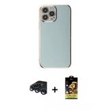 Marsilyan™- İphone 15 Pro Max Kılıf Yankı Serisi - Siyah Buffer Cam Ekran Koruyucu + Raze Metal Kamera Lens - Lt