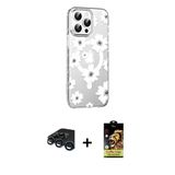 Marsilyan™- İphone 15 Pro Max Kılıf Yörünge Işık Prime - Siyah Buffer Cam Ekran Koruyucu + Raze Metal Kamera Lens - Lt