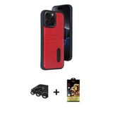 Marsilyan™- İphone 15 Pro Max Kılıf Yörünge Işık Serisi - Siyah Buffer Cam Ekran Koruyucu + Raze Metal Kamera Lens - Tmg