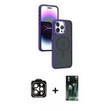 Marsilyan™- İphone 15 Pro Max Kılıf Yörünge Klasik - Şeffaf 360 Full Body Arka Koruyucu + Pvd Metal Kamera Lens - Tu