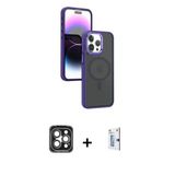 Marsilyan™- İphone 15 Pro Max Kılıf Yörünge Klasik - Siyah Bilvis 0.18Mm Plus Cam Ekran Koruyucu + Pvd Metal Kamera Lens