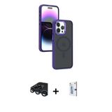 Marsilyan™- İphone 15 Pro Max Kılıf Yörünge Klasik - Siyah Bilvis 0.18Mm Plus Cam Ekran Koruyucu + Raze Metal Kamera Len