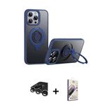 Marsilyan™- İphone 15 Pro Max Kılıf Zirve Çizgi Prime - Siyah Bilvis 3D Mat Cam Ekran Koruyucu + Raze Metal Kamera Lens