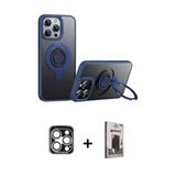 Marsilyan™- İphone 15 Pro Max Kılıf Zirve Çizgi Prime - Siyah Bilvis Hayalet Cam Ekran Koruyucu + Pvd Metal Kamera Lens