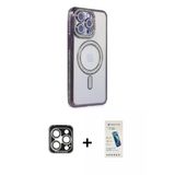 Marsilyan™- İphone 15 Pro Max Kılıf Zirve Doku Prime - Şeffaf Pasifik Cam Ekran Koruyucu + Pvd Metal Kamera Lens - Gs