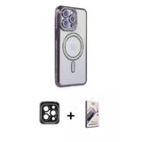 Marsilyan™- İphone 15 Pro Max Kılıf Zirve Doku Prime - Siyah Bilvis 3D Mat Cam Ekran Koruyucu + Pvd Metal Kamera Lens -