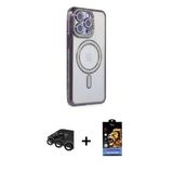 Marsilyan™- İphone 15 Pro Max Kılıf Zirve Doku Prime - Siyah Buffer Hayalet Cam Ekran Koruyucu + Raze Metal Kamera Lens