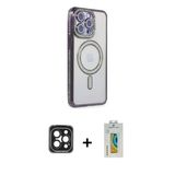 Marsilyan™- İphone 15 Pro Max Kılıf Zirve Doku Prime - Siyah Polymer Nano Ekran Koruyucu + Pvd Metal Kamera Lens - Sh