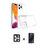 Marsilyan™- İphone 15 Pro Max Kılıf Zirve Doku - Siyah 3D Antistatik Hayalet Cam Ekran Koruyucu + Pvd Metal Kamera Lens