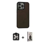 Marsilyan™- İphone 15 Pro Max Kılıf Zirve Işık Serisi - Siyah Bilvis Hayalet Cam Ekran Koruyucu + Pvd Metal Kamera Lens