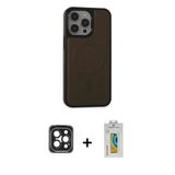 Marsilyan™- İphone 15 Pro Max Kılıf Zirve Işık Serisi - Siyah Polymer Nano Ekran Koruyucu + Pvd Metal Kamera Lens - Sh
