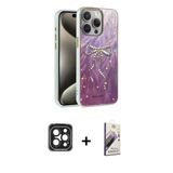 Marsilyan™- İphone 15 Pro Max Kılıf Zirve Modern Prime - Siyah Bilvis 3D Mat Cam Ekran Koruyucu + Pvd Metal Kamera Lens