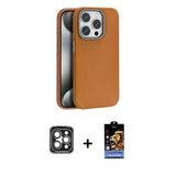 Marsilyan™- İphone 15 Pro Max Kılıf Zirve Modern Prime - Siyah Buffer Hayalet Cam Ekran Koruyucu + Pvd Metal Kamera Lens