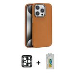 Marsilyan™- İphone 15 Pro Max Kılıf Zirve Modern Prime - Siyah Polymer Nano Ekran Koruyucu + Pvd Metal Kamera Lens - Lt