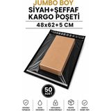 Marsilyan Jumbo Boy Siyah Şeffaf Kargo Poşeti 48X62+5 cm 50 Adet - 1