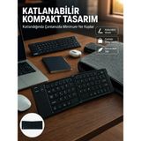 Marsilyan Kablosuz Katlanabilir Bluetooth Klavye Telefon Tablet Bilgisayar Uyumlu