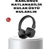 Marsilyan Kablosuz Kulak Üstü Bluetooth Kulaklık Güçlü Bas ve Katlanabilir Tasarım - -- - 1