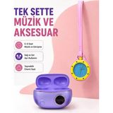 Marsilyan Kablosuz Kulaklık ve Pembe Çanta Charm Saat Ikili Kampanya Seti Şarj Kutulu Taşınabilir Tasarım