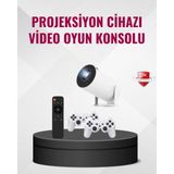 Marsilyan Kablosuz Mini Projeksiyon Cihazı Oyun ve Film Için Taşınabilir Ev Sineması