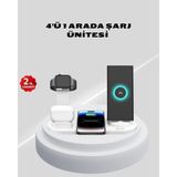 Marsilyan Kablosuz Şarj Istasyonu 4’ü 1 Arada iPhone Watch ve Airpods Uyumlu - Renkli