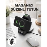 Marsilyan Kablosuz Şarjlı Dijital Masa Saati – 3 Parlaklık Seviyeli Led, Hızlı Şarj Yeni Nesil - 1 - Renkli