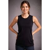 Marsilyan Kadın Flamlı Kumaş Kolsuz Atlet Günlük Fitness Spor T-Shirt - Siyah