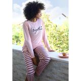 Marsilyan Kadın Penye Uzun Kol Pijama Takım Pembe