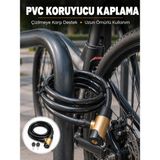 Marsilyan Kalın Pvc Kaplamalı Çelik Halat Kilidi Pratik ve Güvenli Günlük Kullanım - Renkli - standart