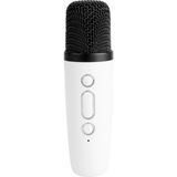 Marsilyan Karaoke Mikrofonlu Beyaz Bluetooth Hoparlör, Taşınabilir Müzik ve Eğlence Sistemi - 1