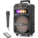 Marsilyan Karaoke Mikrofonlu Bluetooth Hoparlör Fm Radyo 10W 8 Inç Rgb Kumandalı Siyah JBR007 - Renkli