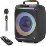 Marsilyan Karaoke Mikrofonlu Bluetooth Hoparlör Fm Radyo 40W 8 Inç Rgb Kumandalı Siyah JBR818 - Renkli - standart