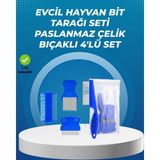 Marsilyan Kedi, Köpek ve Küçük Hayvanlar Için 4 Parça Ergonomik Tarak Takımı - 1