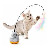 Marsilyan Kedi Şekilli Dönen Peluş Balıklı Olta Oyuncağı - Renkli - 1