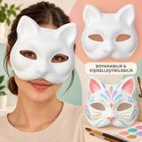 Marsilyan Kendin Tasarla Kişiselleştirilebilir Boyanabilir Kedi Maskesi - Renkli - standart