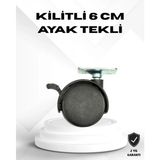 Marsilyan Kilitli 6 cm Masa Ayağı Tekli Döner Tekerlek - Renkli