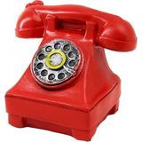 Marsilyan Kırmızı Ankesörlü Telefon Biblosu - Vintage Tasarım - Reçine Süs Eşyası - Renkli - standart