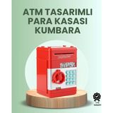 Marsilyan Kırmızı Atm Kasa Tipi Para Biriktirme Kumbarası - Renkli - standart