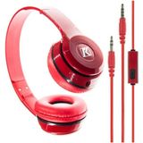 Marsilyan Kırmızı Kulak Üstü Portatif Katlanır Stereo Kulaklık - Renkli