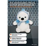 Marsilyan™- Kış Aksesuarlı 30 cm Yumuşak Peluş Kutup Ayısı Oyuncak, Çocuk Odası Hediyesi BX-313547