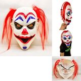 Marsilyan Kızıl Saçlı Joker Palyaço Maskesi - Renkli - standart