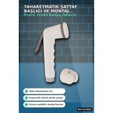 Marsilyan™- Köşeli Taharetmatik Şattaf Başlık - Beyaz Gri Plastik - Banyo Aksesuarı BX-313432 - Renkli - standart
