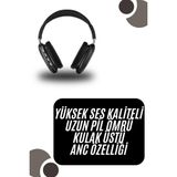 Marsilyan Kulak Üstü Kablosuz Bluetooth Kulaklık Yumuşak Süngerli Sd Kart Girişli - MCT6235-7844 - 1
