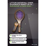 Marsilyan™- Lityum Bataryalı Sinek Öldürücü Raket - El Feneri ve LED Işıklı, 1 Adet BX-313486 - Renkli - standart