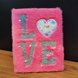 Marsilyan Love Tasarımlı Peluş Kapaklı Defter Hediyelik