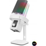 Marsilyan M6W Profesyonel Masaüstü Gaming Rgb Mikrofon 192 Khz / 24 Bit Type-C - Beyaz - Renkli