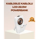Marsilyan Manyetik Kablosuz Powerbank 22.5W Hızlı Şarj LCD Ekranlı - 001-Renkli